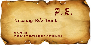 Patonay Róbert névjegykártya