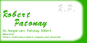 robert patonay business card